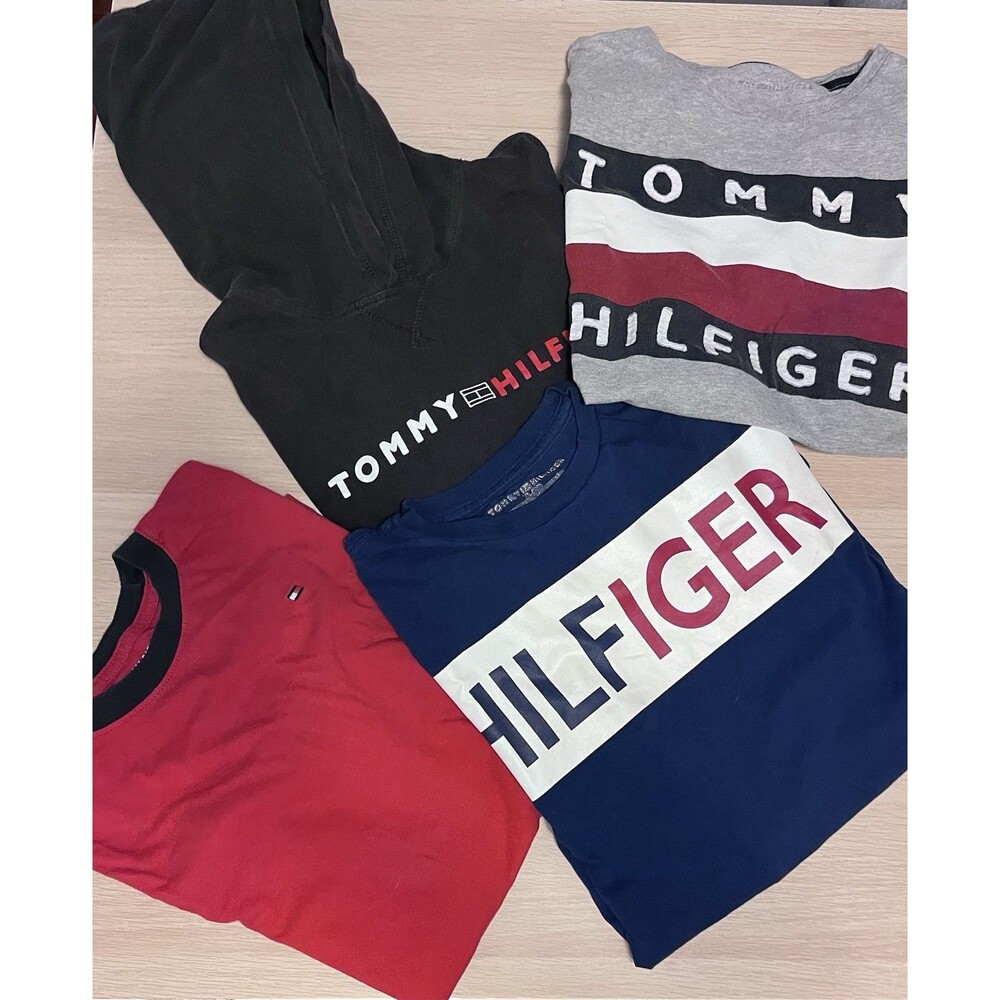 Lot of 4 Tommy Hilfiger Shirts Short & Long Sleeve Big Boys XL 18-20 Preppy USA